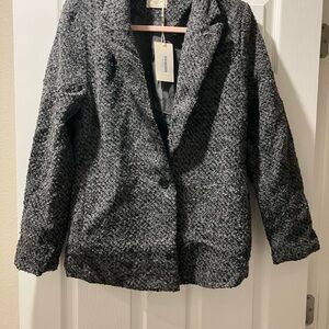 Joyfolie Louve Blazer in Charcoal Black Size M